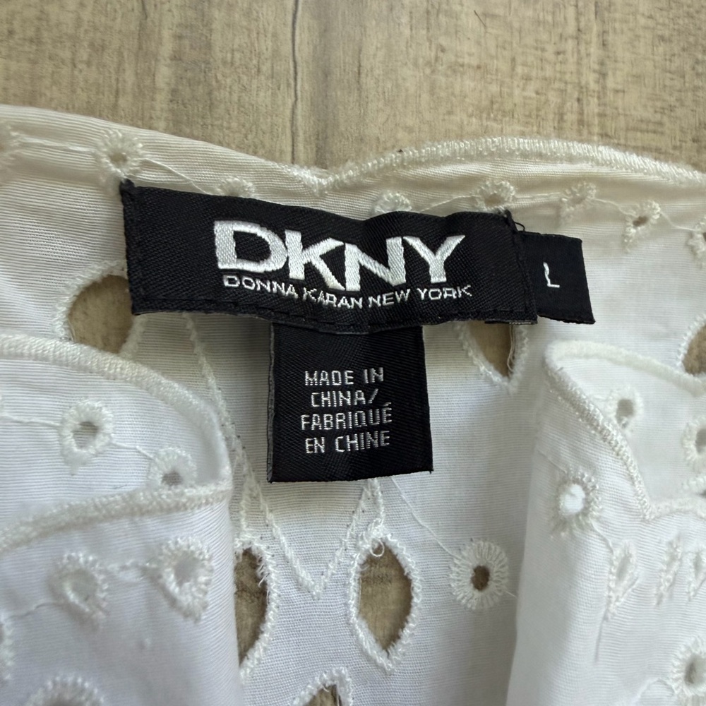 DKNY Ivory Cut-Out Blouse